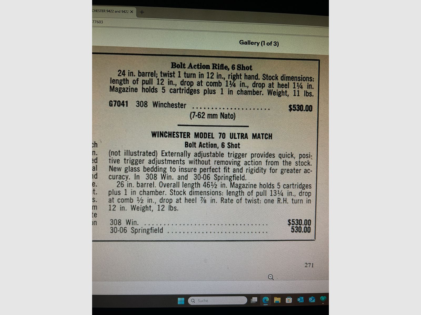 Winchester 70 International Army Match 308 UIT ISU