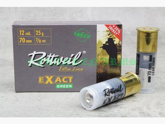 Rottweil EXACT Green 12/70 25g 5 piezas precios por cantidad