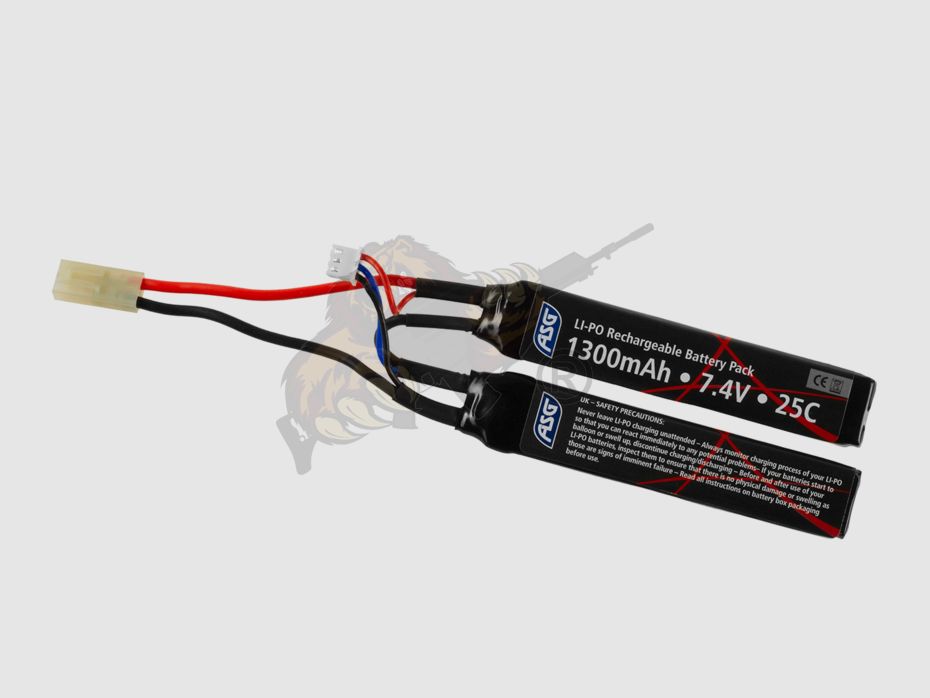 ASG Airsoft LiPo Akku 7.4V 1300mAh, 25C Zweiteilig - Gen.2