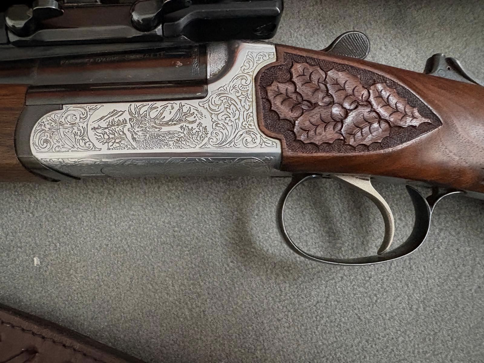 Kipplaufbüchse Sabatti 98, inkl. Optik, Waffenkoffer und Munition