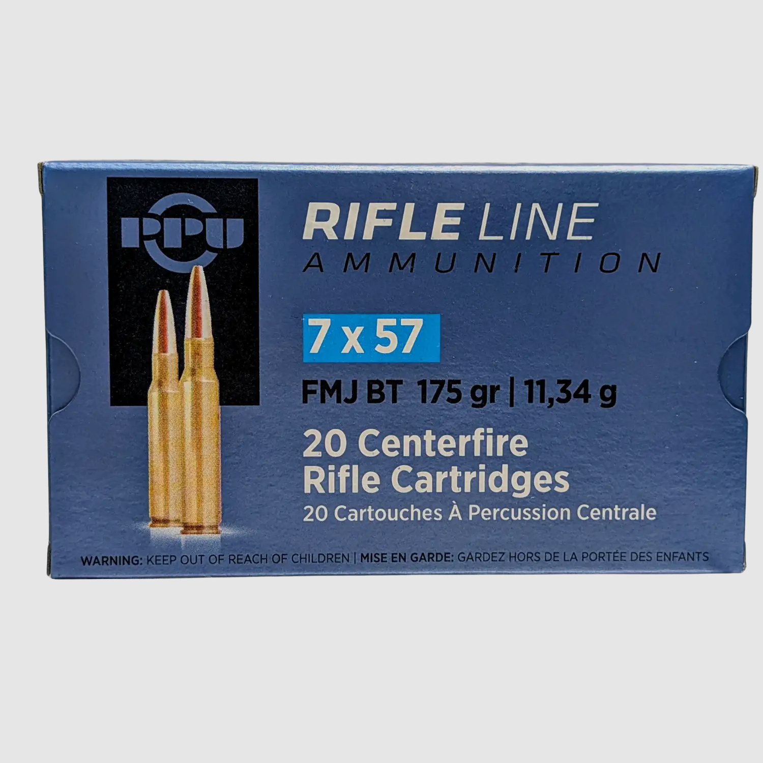 PPU caliber 7x57 FMJ BT 175gr 20 shots