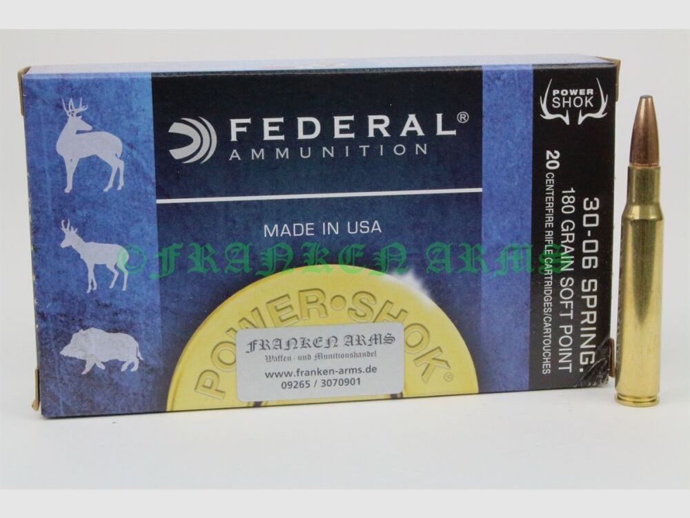 Federal Power Shok .30-06 punta de plomo 180gr. 11,7g 20 piezas precios por cantidad