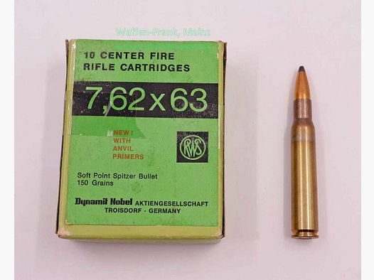 RWS (WZd.Fa.Rottweil) rifle cartridges .30-06/7.62x63