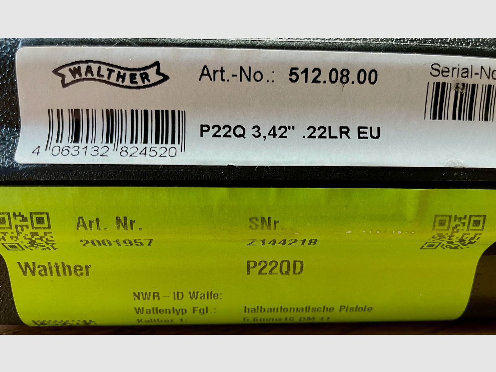 Pistole Walther P22 QD Kal. .22lr