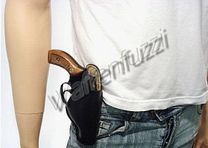 Leather belt holster for 2 1/2 revolvers