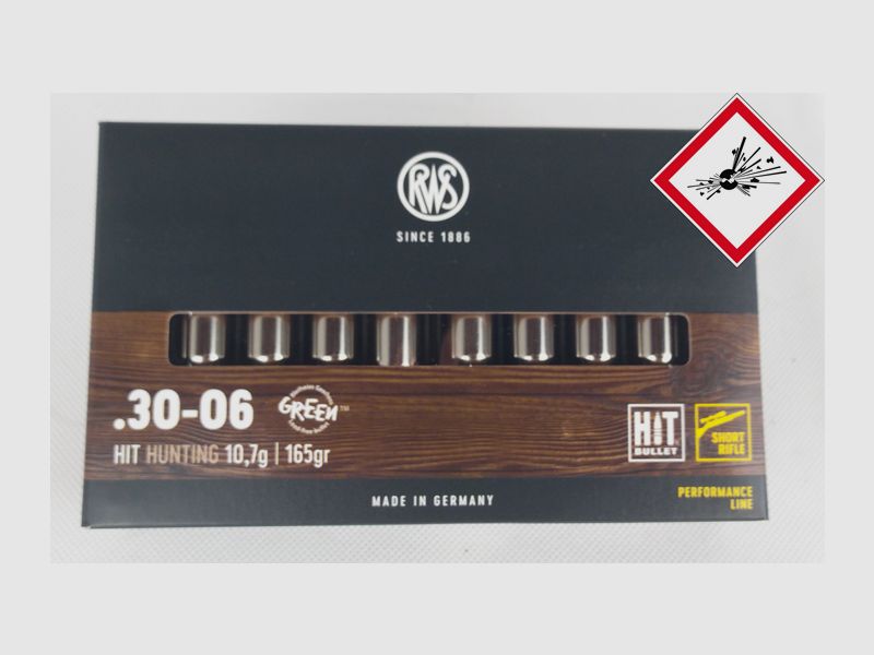 RWS HIT hunting cartridge cal. .30-06 165grs Short Rifle