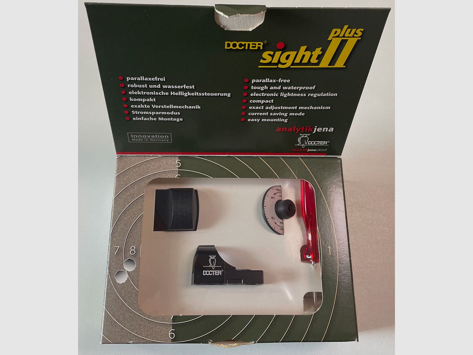 Docter sight II plus D 7,0 Rotpunkt Reflexvisier Gebraucht mit Funktion V438