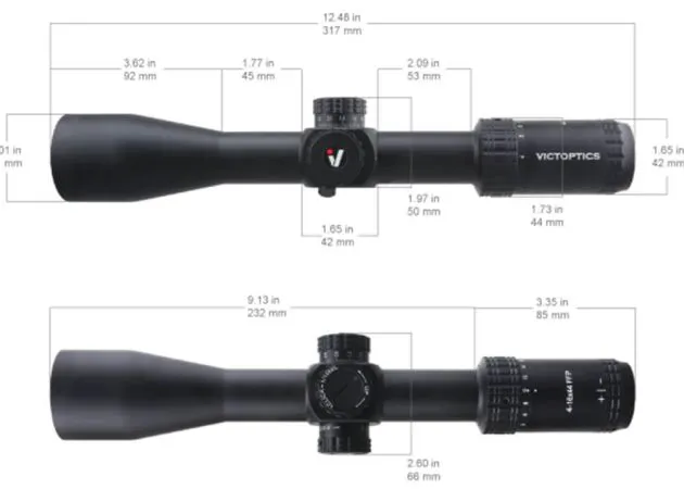 VictOptics S4 4-16×44 MDL Black riflescope + mount, image 10 of 11