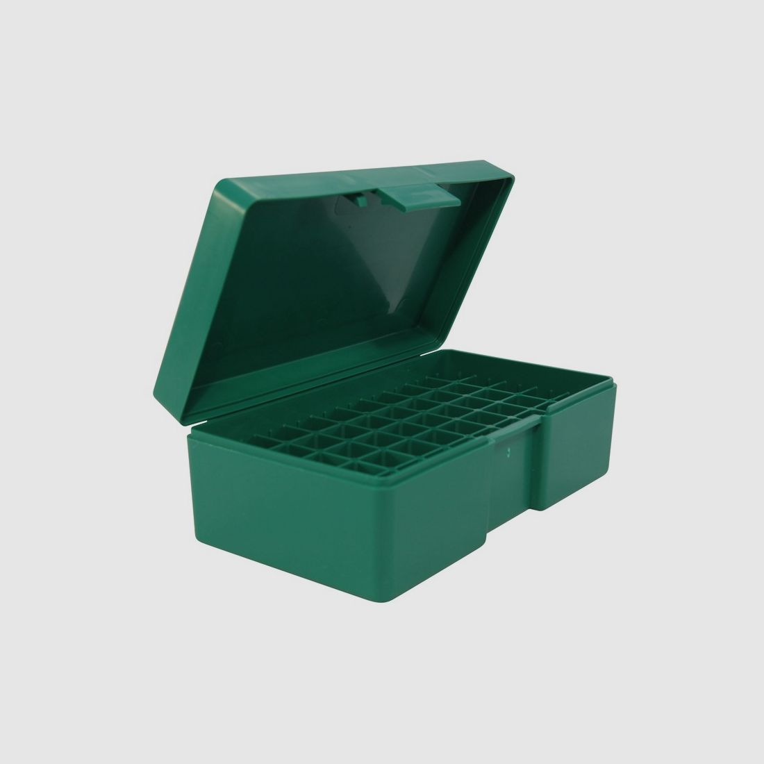 Caja de municiones RCBS / caja de 50 cartuchos con tapa abatible pistola grande