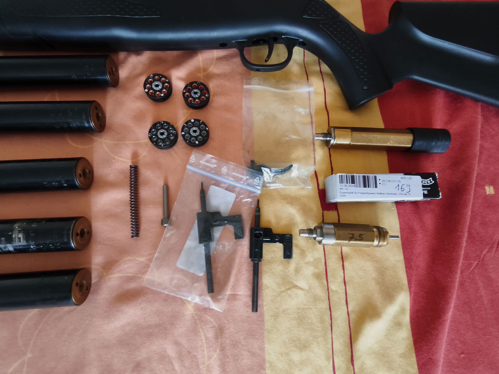 Walther Dominator 1250 calibre 5,5 mm avec beaucoup d'accessoires, calibre rare