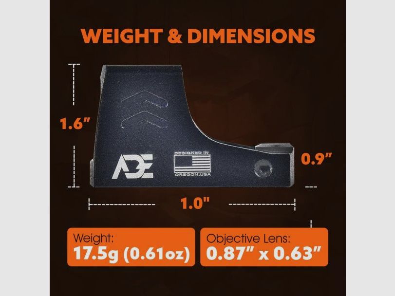 ADE APOLLO RD3-030 PRO RMS/RMSc alimentado por energía solar + visor de punto rojo activado por sensor para muchas armas listas para ópticas, imagen 11 de 22