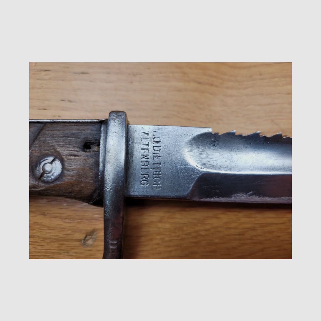 Schöne Bajonett 98/05 2. Typ – Sägeblatt – Herstellung L.O DIETRICH und KAUFMANN INDIANWERK W1916 BE+, Bild 5 von 12
