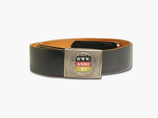 Bundeswehr Original Ceinture de Service Bundeswehr en Cuir d'occasion - Noir / 80