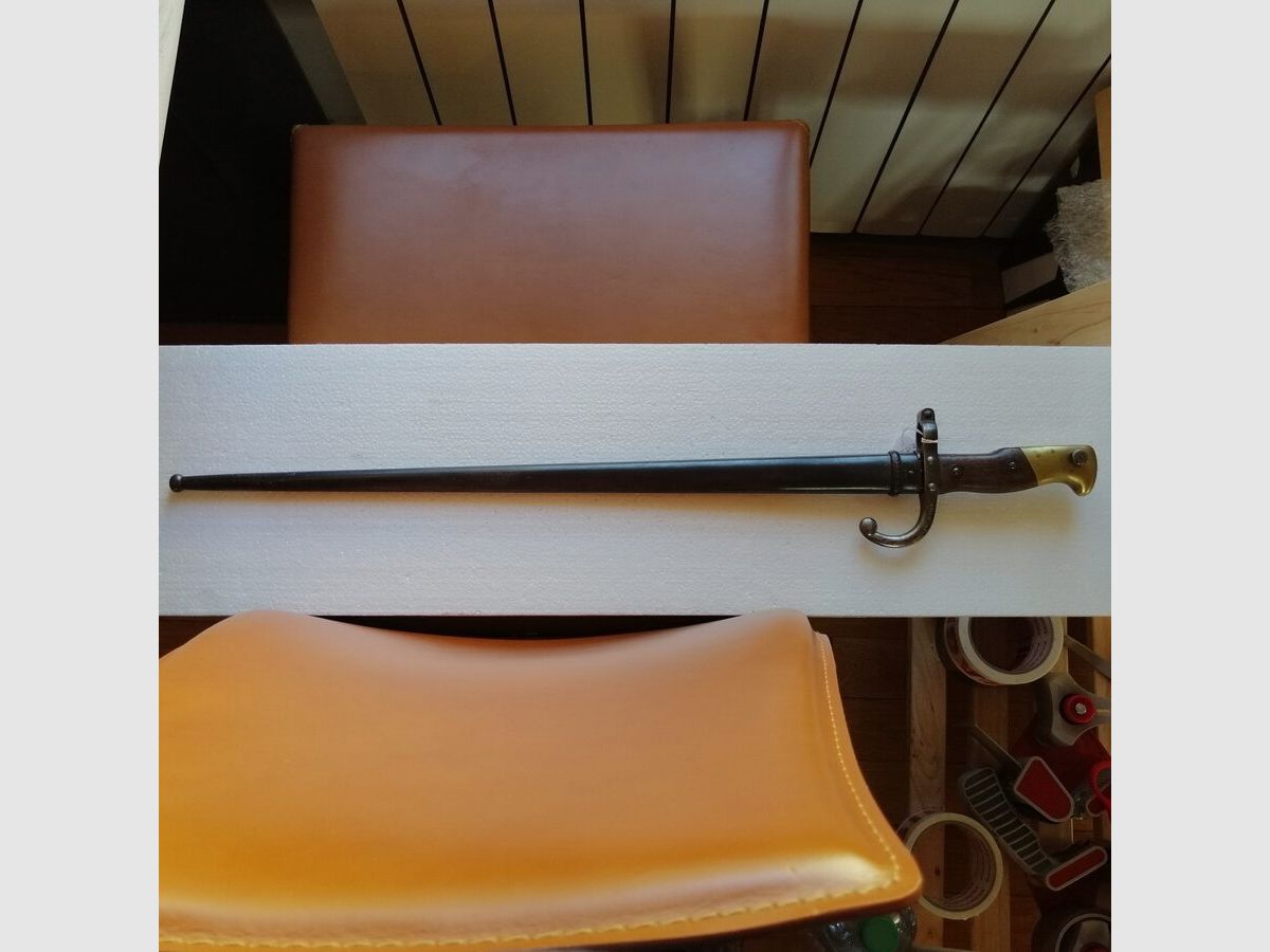 Sehr schöne Bajonett für Gewehr GRAS Mod 1874 – Waffenfabrik Châtellerault – mit Nummer – Hervorragender Zustand, Bild 2 von 17