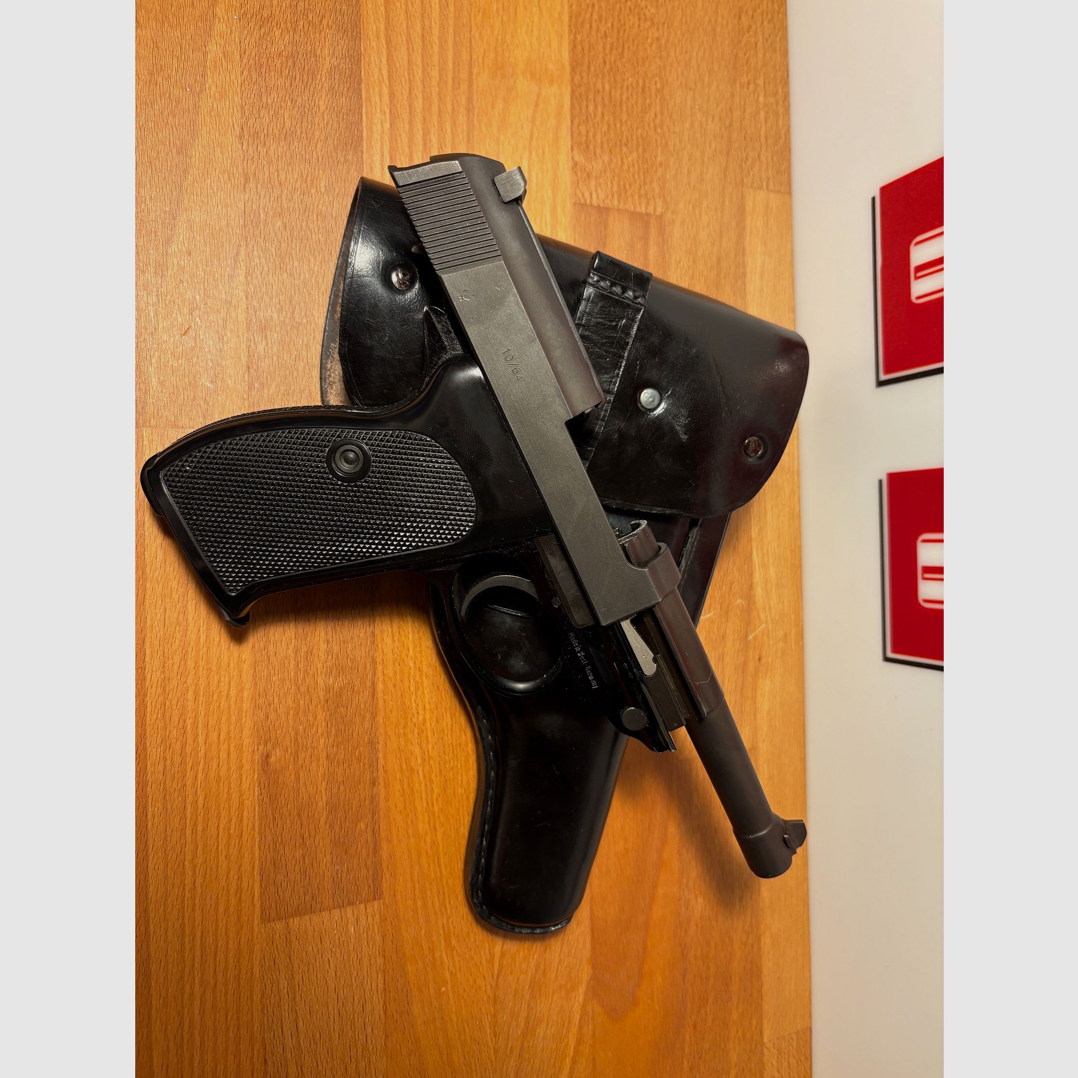Walther P38 Ulm, 9mmLuger, Polizei/Bundeswehr Ausführung, Keine P1 mit Holster und 2 Magazinen