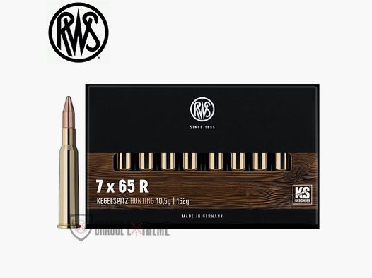 20 Munitions RWS cal 7X65R 162gr KS