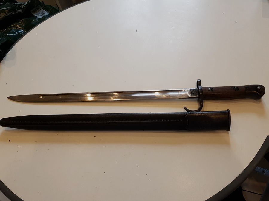 Rarissime baïonnette britannique 1907 quillon fourreau 1er type – Chapman – Royal Inniskilling – Bayonet 1907 quillon JAC MkI, image 26 sur 26