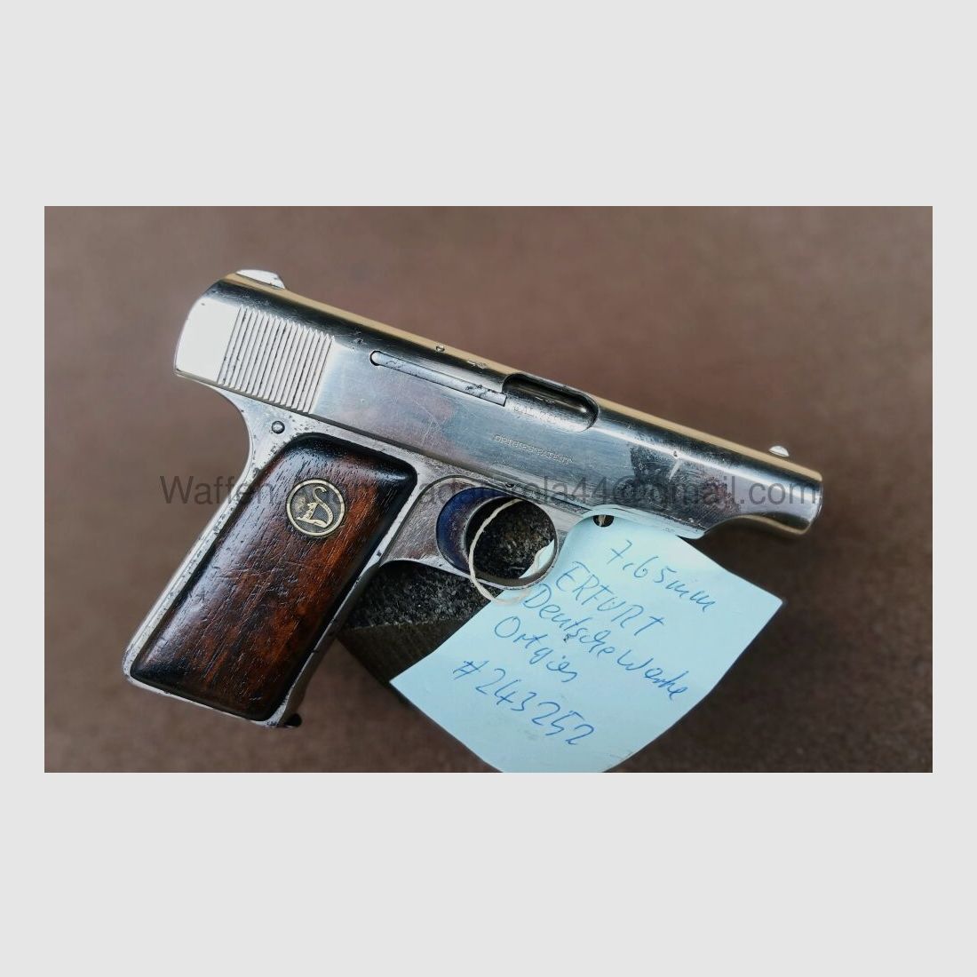 Ortgies, Deutsche Werke Erfurt pistolet kieszonkowy, zdjęcie 1 z 4