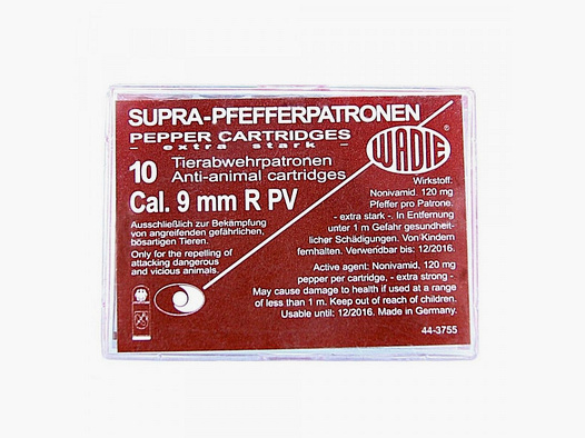WADIE 9MM R - SUPRA-PFEFFERPATRONEN- 10 SCHUSS