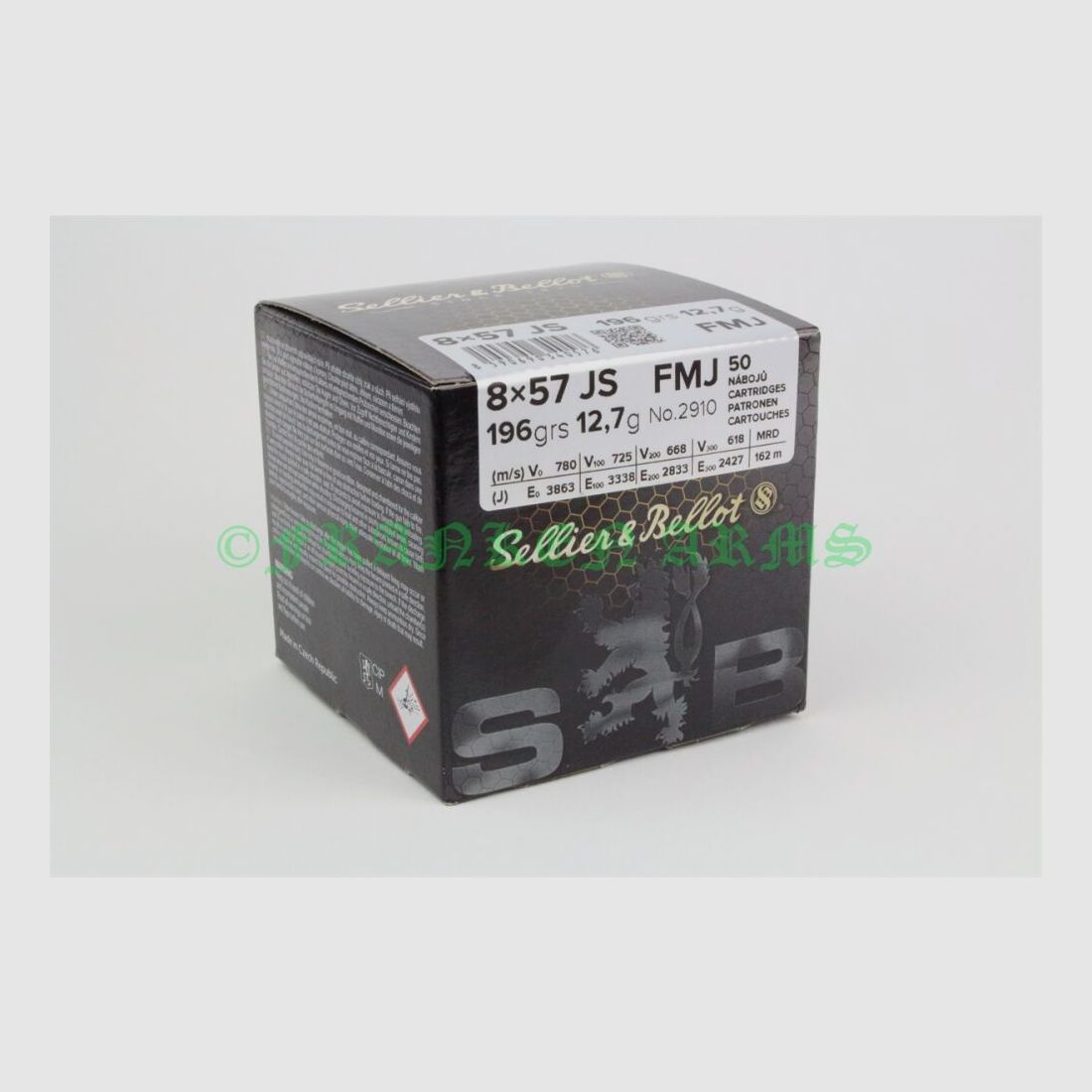 Sellier&Bellot 8x57IS FMJ 196gr. 12,7g 50 Stück Staffelpreise