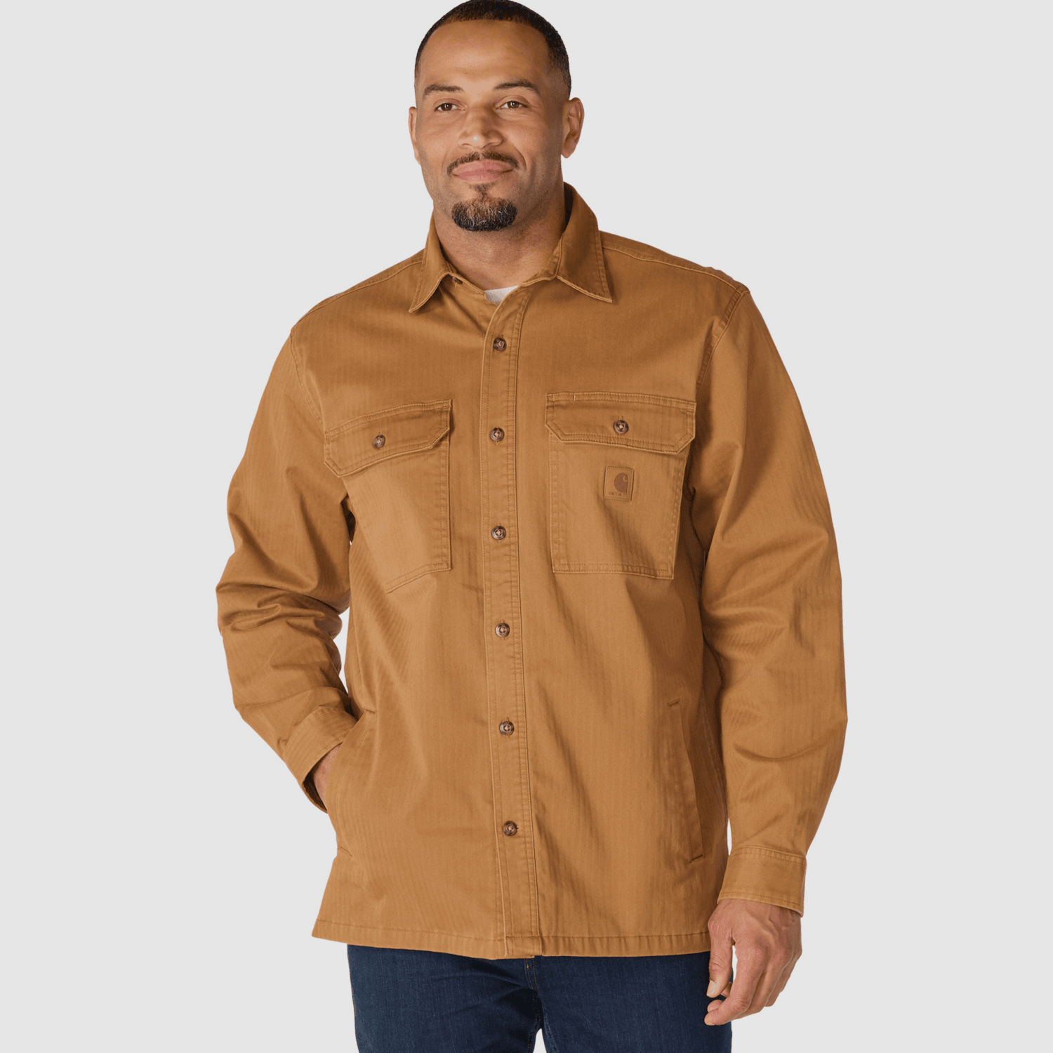 Carhartt Newcastle Shirt Jac Mannen Carhartt Bruin M