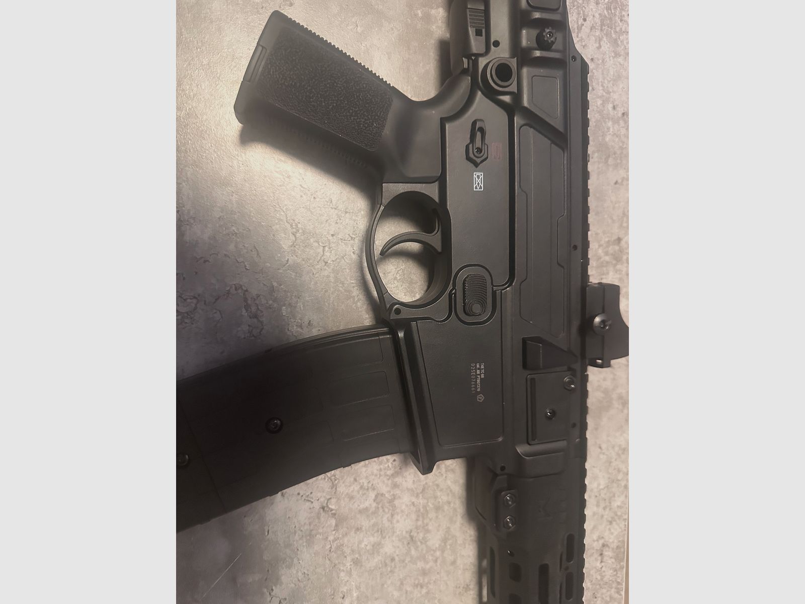 T4E Rough Rider TC 68 RAM-arma estilo AR, punto rojo NP3, 600 bolas de goma, CO2 – ¡Muy bien! Vb