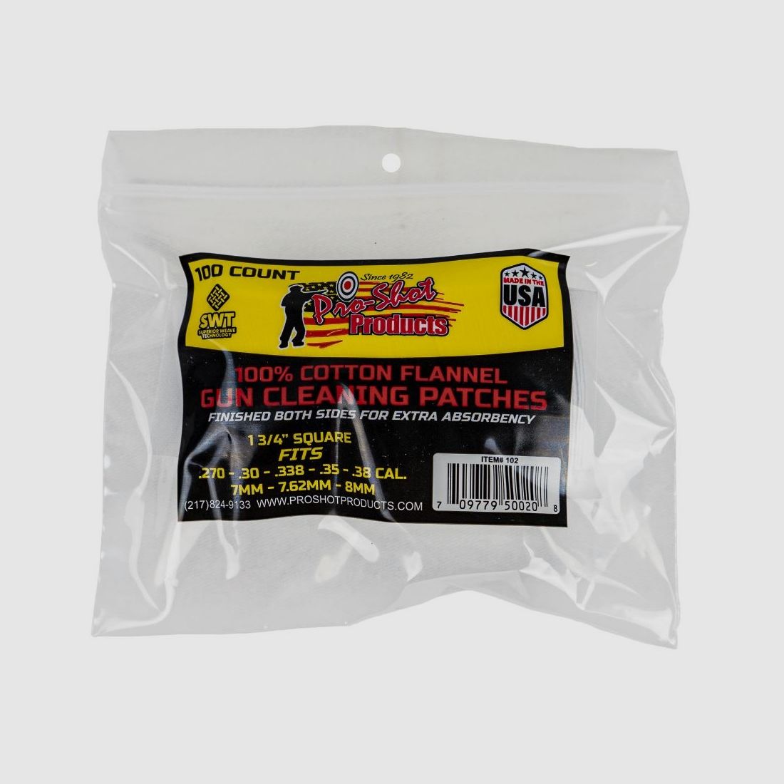 100 Patches 1 3/4" Eckig 6,9mm-9mm