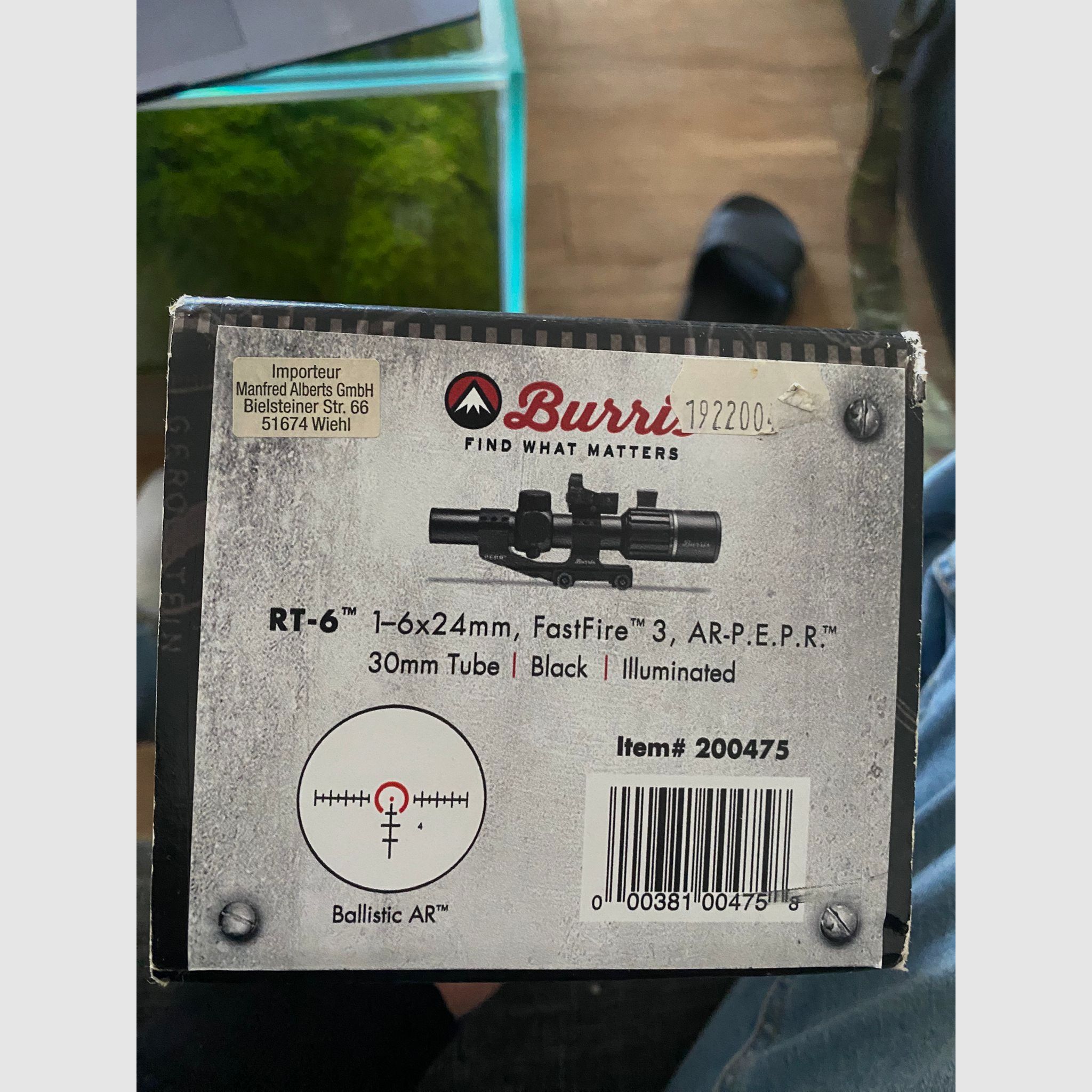 Burris RT-6 1-6x24mm, Ballisic AR, con montaje (sin FastFire 3)