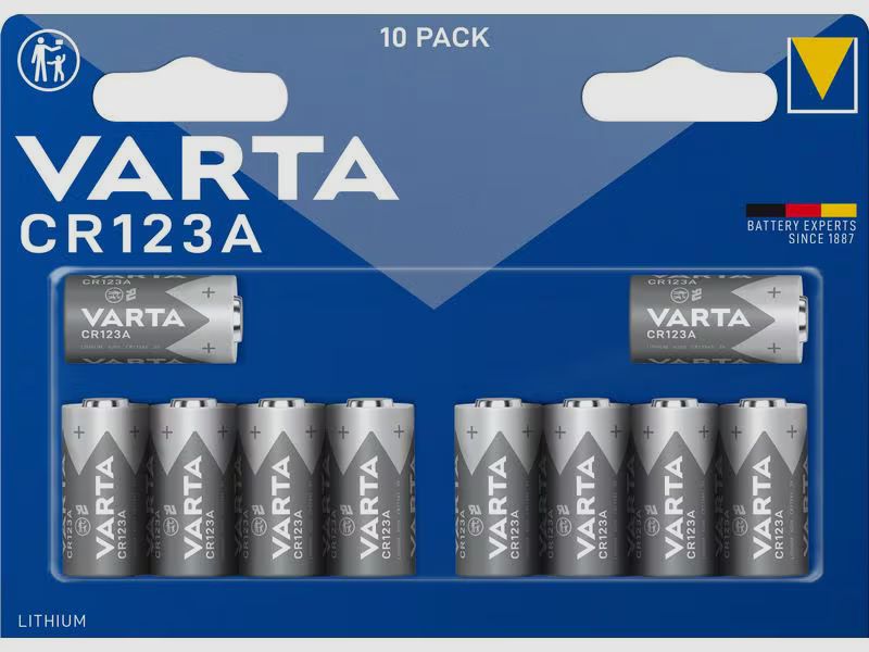 Varta CR123A Batterij, 3V Lithium (10 Pack)