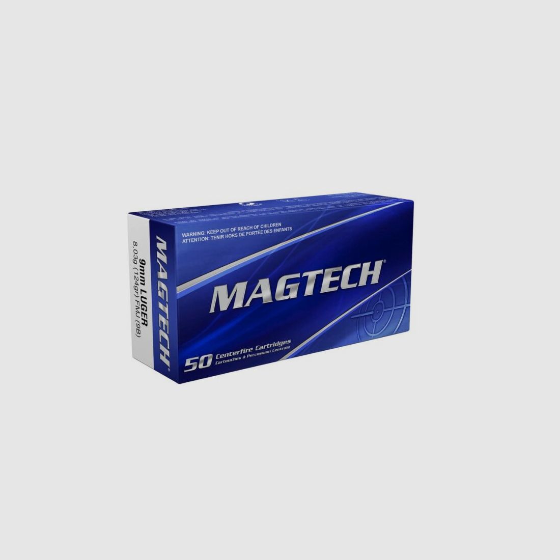 Magtech 9 mm Luger Vollmantel 8,0g/124grs. Magtech