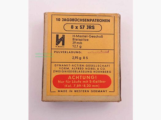 RWS (WZd.Fa.Rottweil) cartucce per fucile 8x57JRS