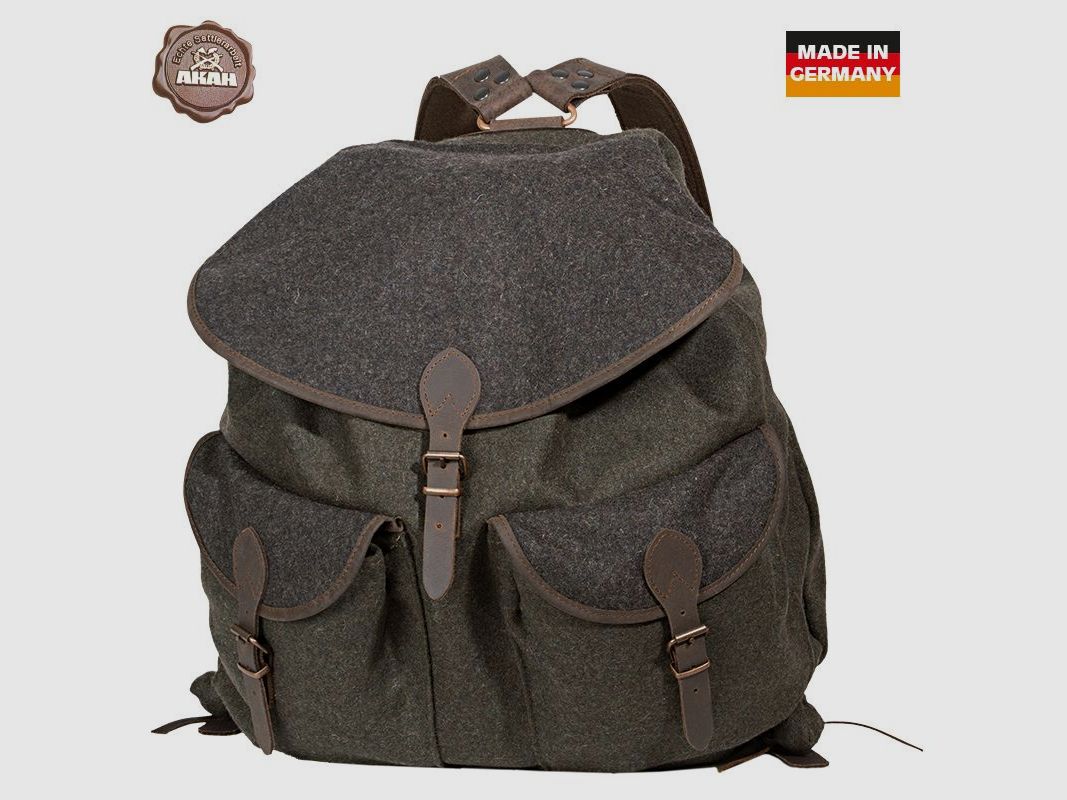 Mochila de lona AKAH verde / gris