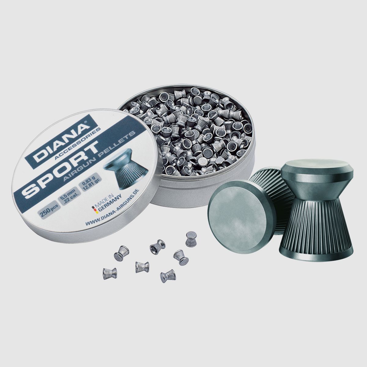 DIANA Diabolo a testa piatta scanalato 5,5mm 250 pezzi