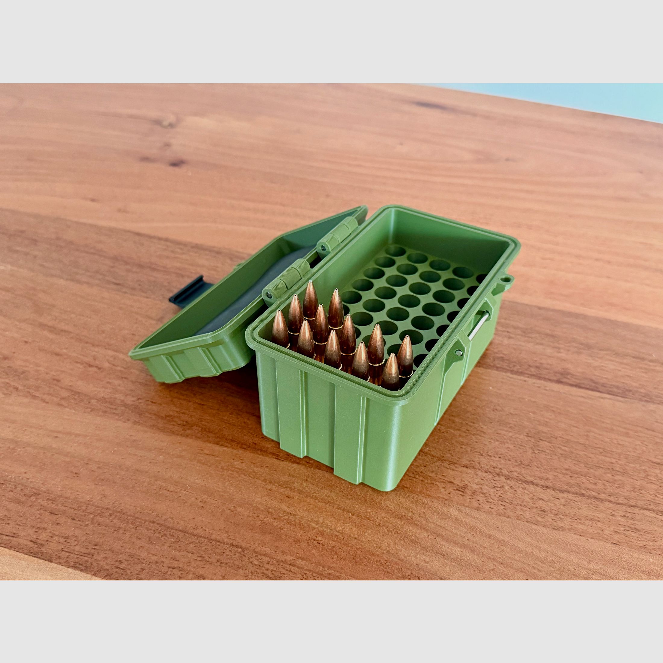 Munitionsbox .308 Win / 6,5mm Creedmoor Ammo Box Patronen Wiederladen 50 Schuss personalisierbar abschließbar optional magnetisch & mit RFID Chip für Daten