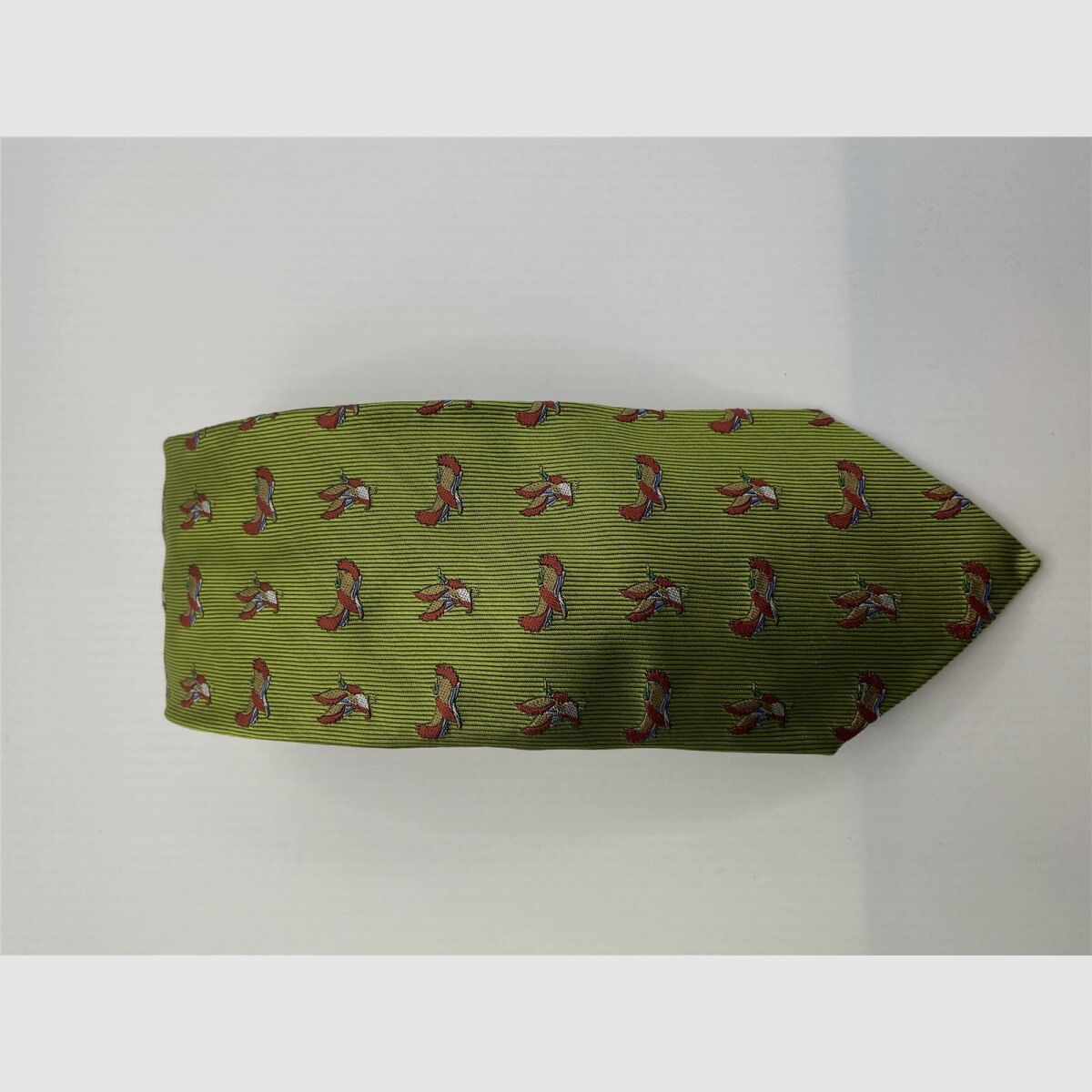 Robert Keyte Krawatte 100% Seide grn Motiv Ente