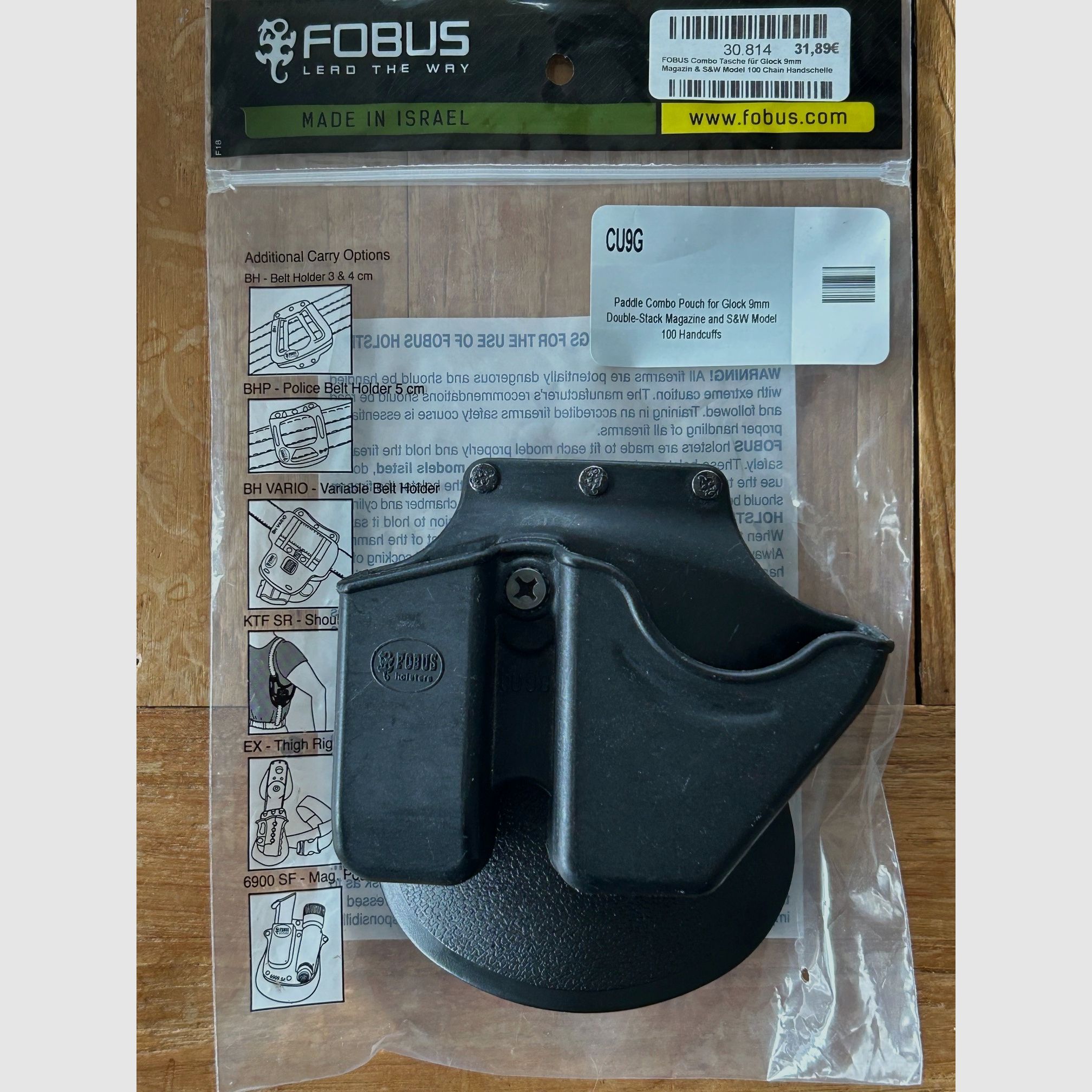 Fobus Kombi Holster Magazynek i Kajdanki Glock 9mm i S&W Model 100
