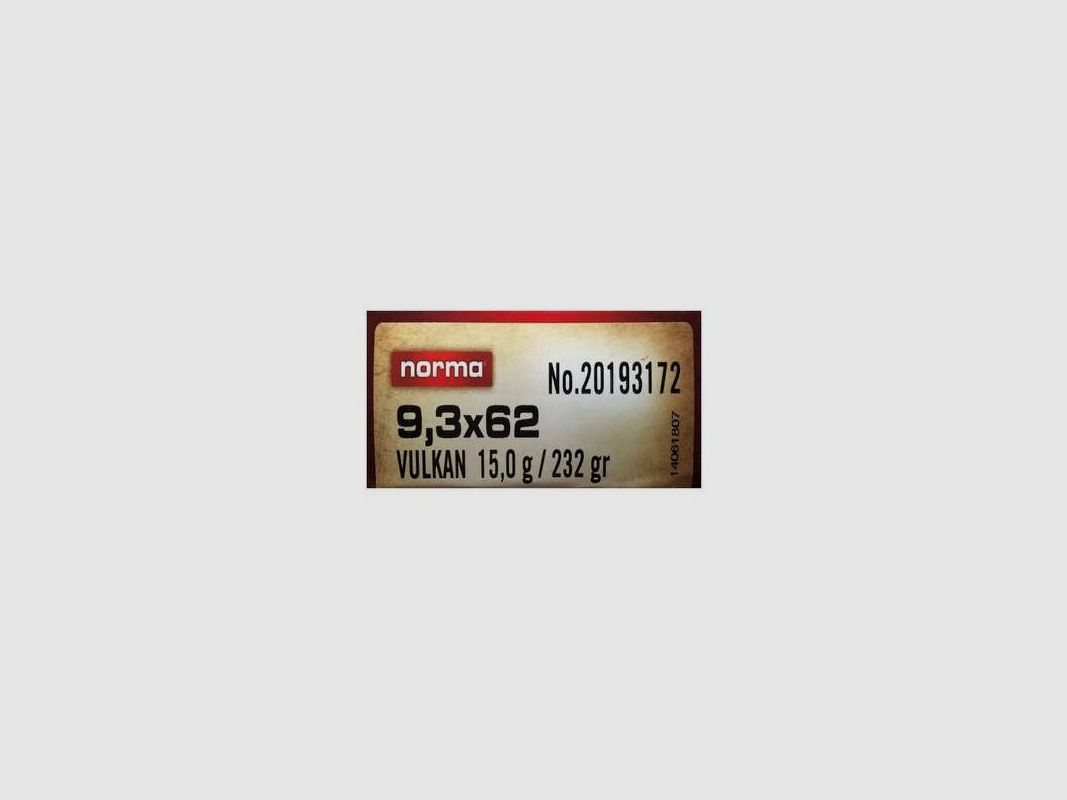 NORMA 9,3 X 62 232GR BILLET VULKAN, image 1 sur 2