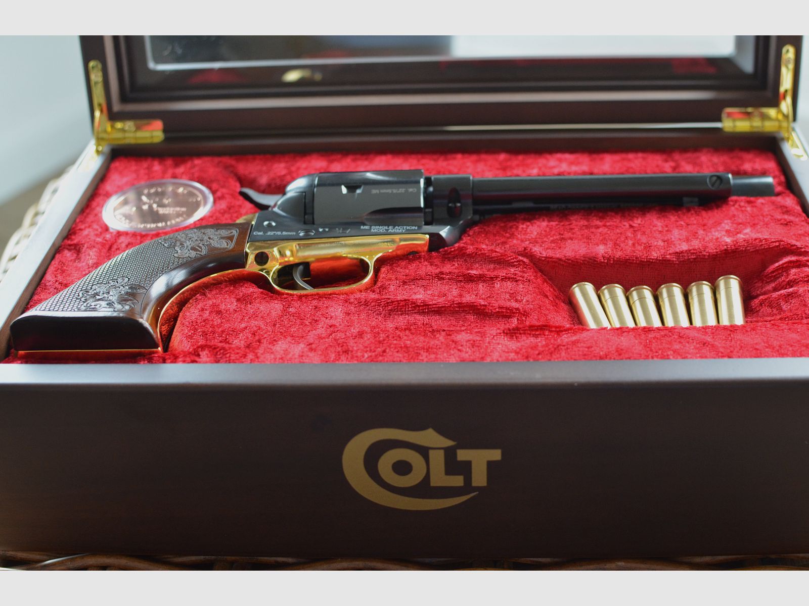 ME Single Action Army LEP Revolver calibro 22   5,5 mm in edizione limitata con scatola  --  Non disponibile in commercio  --  Modello esclusivo  --  Con tamburo estraibile!