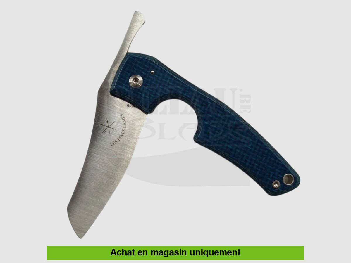 Les Fines Lames „Le Petit“ Limited Edition Zigarrenschneider-Taschenmesser aus blauem Carbon + Lederetui (selten), Bild 2 von 4