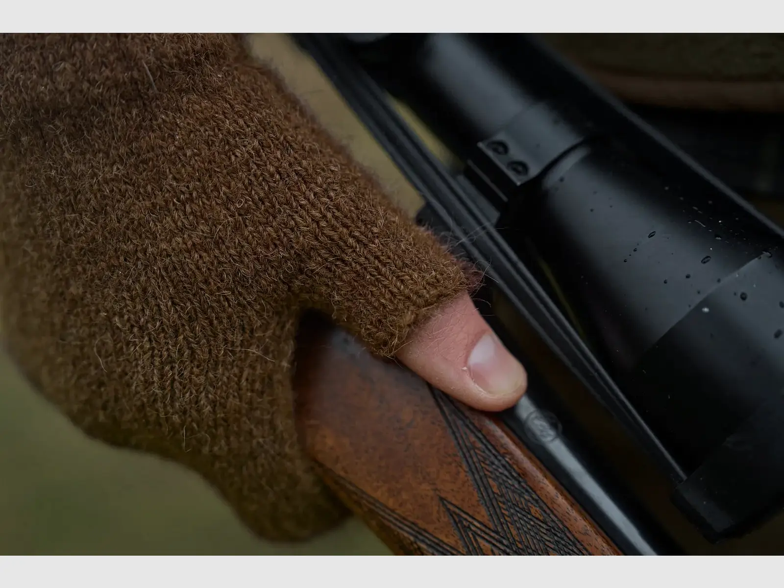 Alpacka Half Finger Handsker Pinecone brown, billede 5 af 5