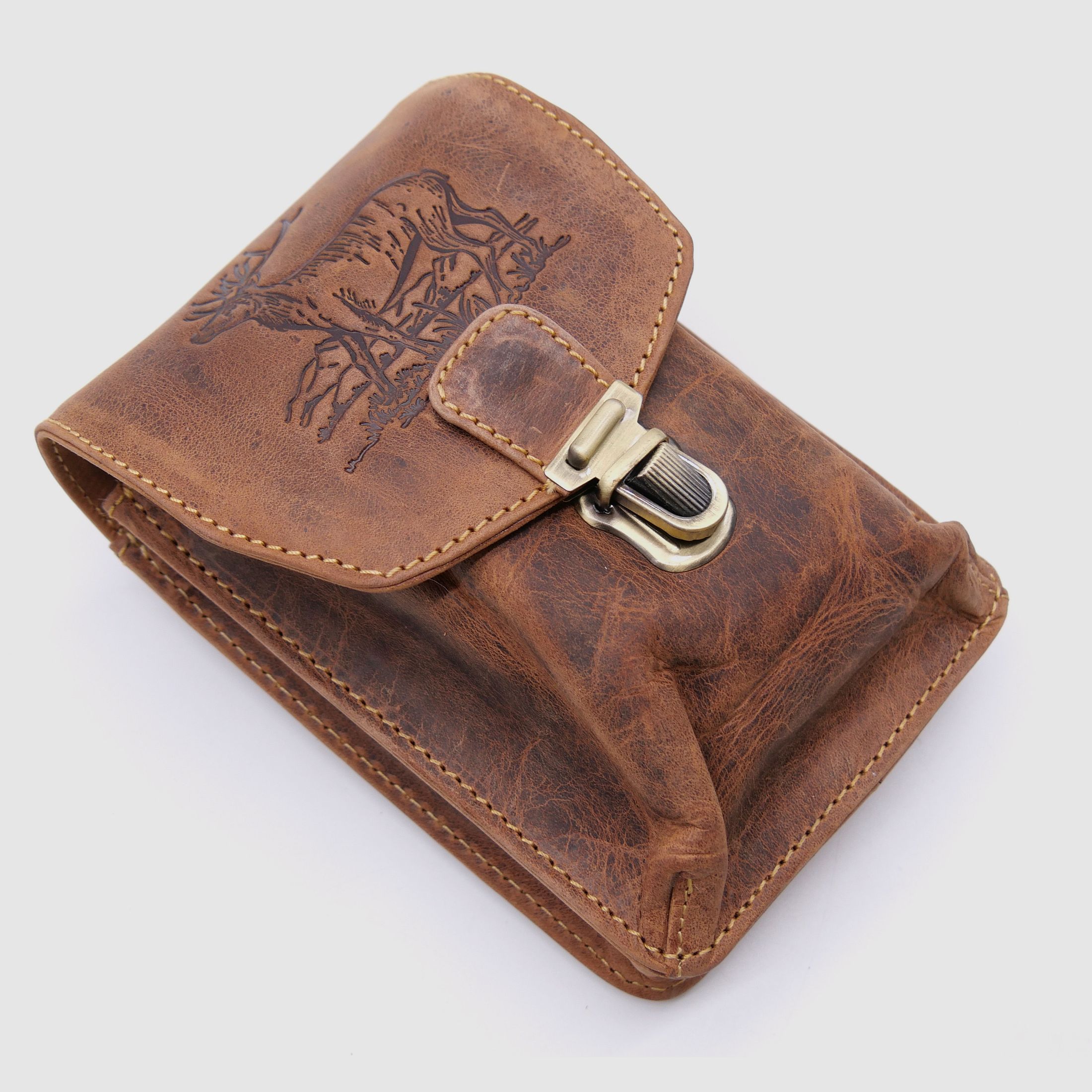 Greenburry Leder Gürteltasche Vintage Hirsch braun 1754H-STAG3-25