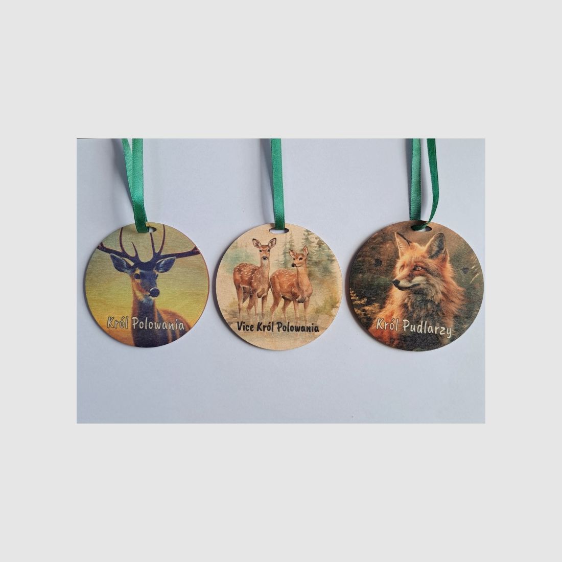 Médailles de chasse en bois – 3 pièces, image 2 sur 2