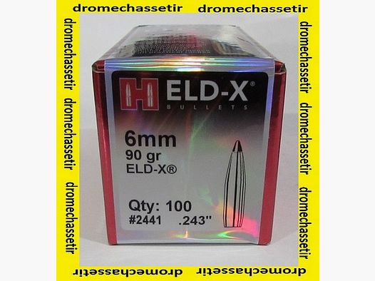 boite 100 ogives Hornady, 6mm, ELD-X 90 grains, ref 2441