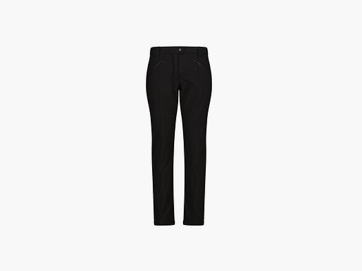 CMP Women's Softshell Pants with Visible Stitching Front Black