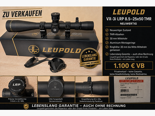 🔹 Zu verkaufen: Leupold  ZF VX-3i LRP 8.5–25x50 TMR – neuwertig 🔹