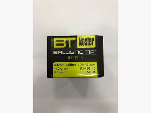 NOSLER BALLISTIC TIP 6,5 GR 140