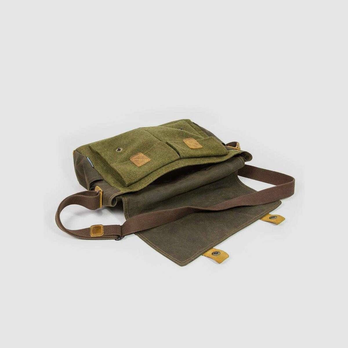 STEINKAUZ Waxcotton/Loden-Tasche „Landeck“, Moosgrün/Wax-Oliv, Bild 3 von 3
