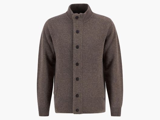 Barbour Essential Elbow-Patch Cardigan pour Hommes, Dark Stone L