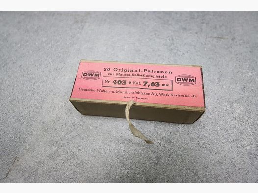 DWM 20 Schuß C96 Nr 403 original Vepackt mit Ladestreifen