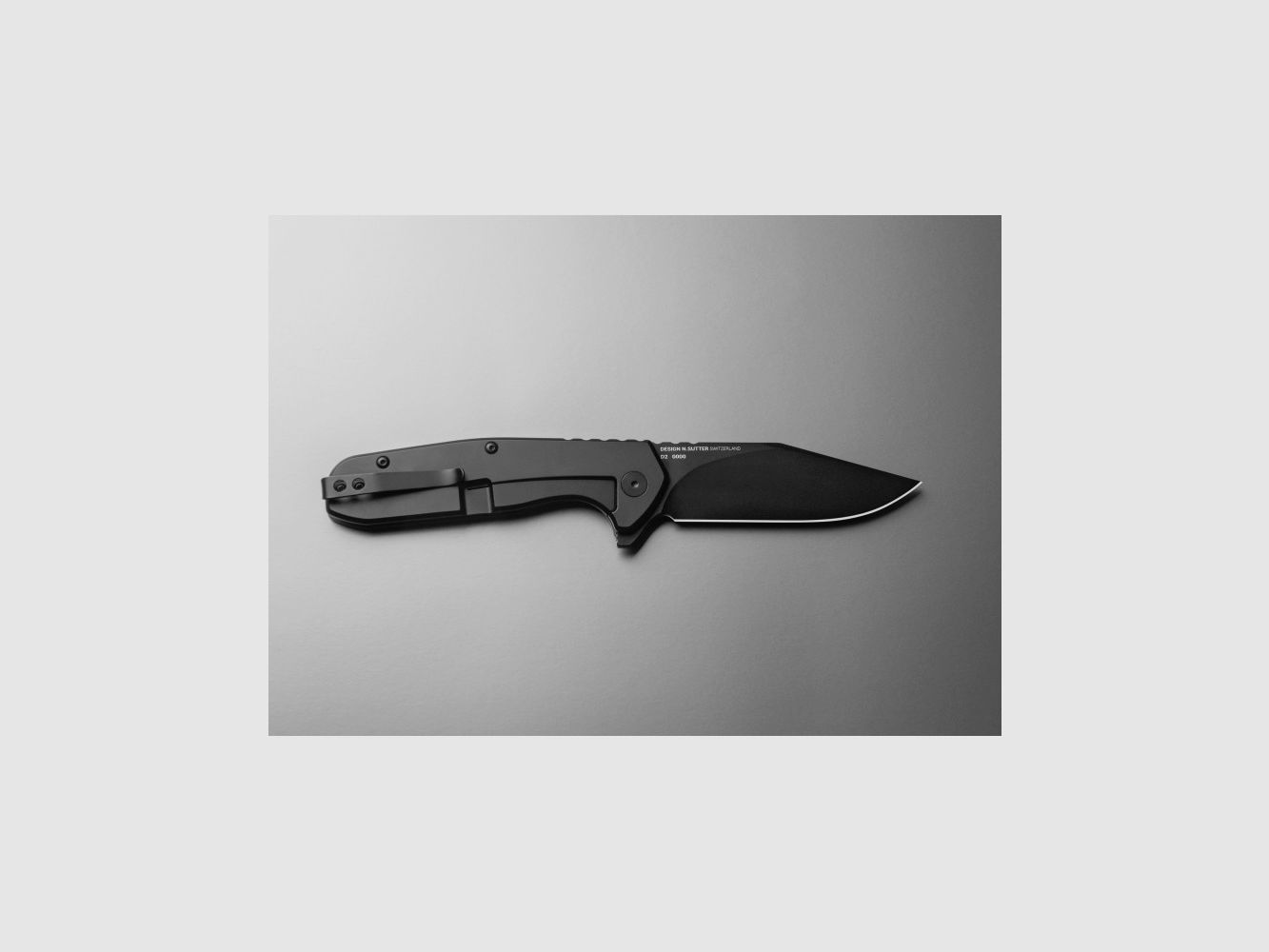 Coltello N.Sutter Quercus NS01B ALL BLACK SWISS DESIGN, immagine 2 di 4